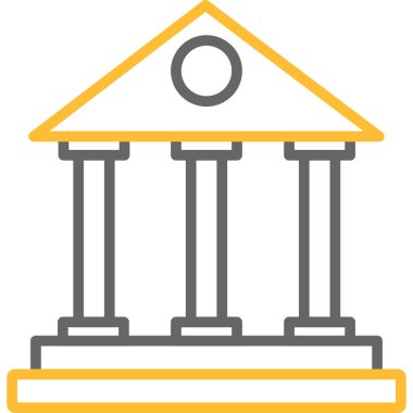 Banka binası simgesi vektör illüstrasyonu