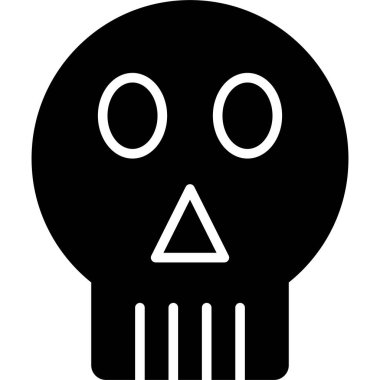 Siyah saplı kafatası, vektör çizimi, cadılar bayramı