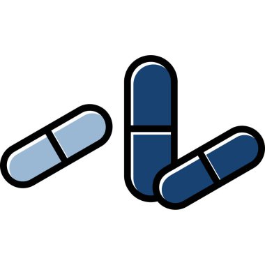 İlaç kapsülleri ikonu. Taslak vektör simgesi. renk düz çizgi resimlemesi