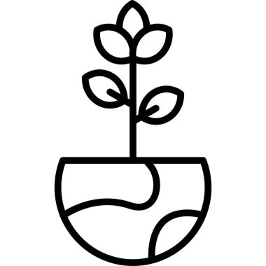 Bitki. Web simgesi basit illüstrasyon