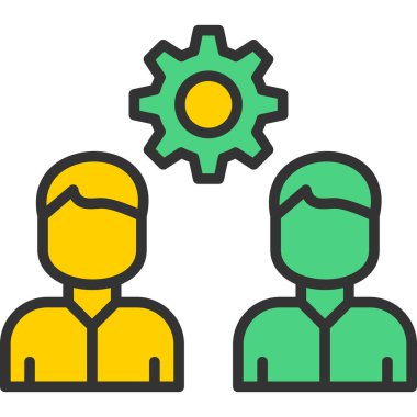 işletme yönetimi vektör çizgisi ikonu tasarımı, yaratıcı ve proje yönetimi