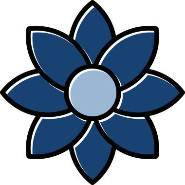 Çiçek süsleme simgesi doldurulmuş dış hat biçiminde