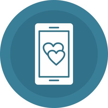 akıllı telefonlu kalp, vektör simgesi