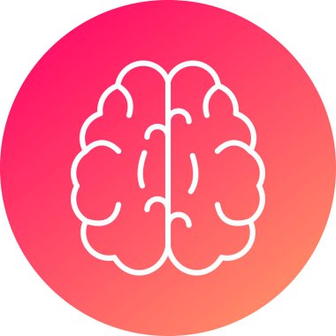 Beyin. Web simgesi basit illüstrasyon