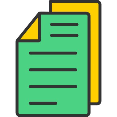 Belge. Web simgesi basit illüstrasyon