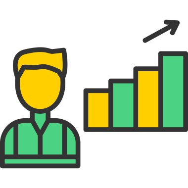 analitik iş grafiği simgesi - taslak biçimi