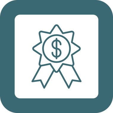 Dolar vektör simgesi. bu düz yuvarlak kare yumuşak renkler ve renkler kullanır ve beyaz arkaplanda izole edilir.