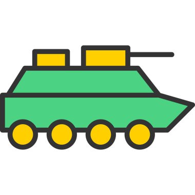 askeri tank simgesi, vektör illüstrasyonu