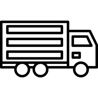 Kamyon simgesi beyaz arkaplanda izole edilmiş. taşıma sembolü