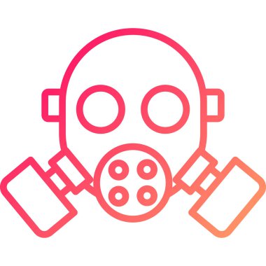 Modern b 'nin vektör illüstrasyonunda simge gaz maskesi yok