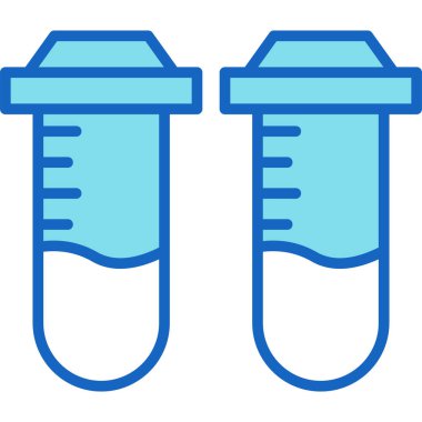 Test tüpü simgesi. Web için test tübü vektör simgelerinin özet çizimi