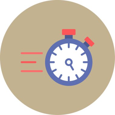 Saatin vektör simgesi, vektör illüstrasyonu