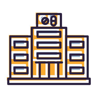 Bina. Web simgesi vektör illüstrasyonu