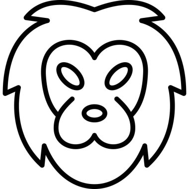 maymun hayvan yüzü simgesi ana hat biçiminde