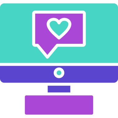 görüntülü sohbet web basit illüstrasyonu