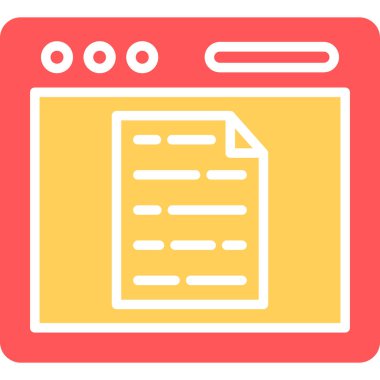 Belge. Web simgesi basit illüstrasyon