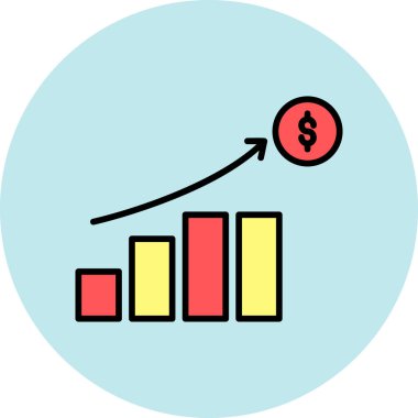 Dolar işareti olan bir grafiğin vektör çizimi