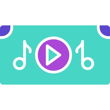 Müzik çalar. Basit resimleme