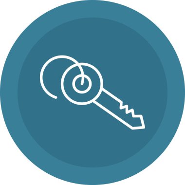 Anahtar düz yuvarlak vektör simgesi