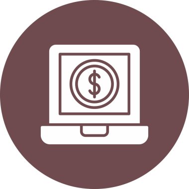 Dolar paralı dizüstü bilgisayar, vektör simgesi