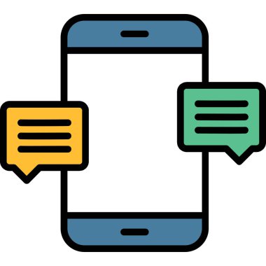 Sohbet iletişim simgesi, vektör illüstrasyonu