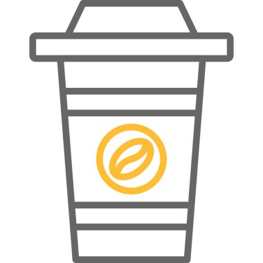 Kahve. Web simgesi basit illüstrasyon