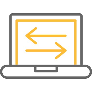 Dizüstü bilgisayar simgesi vektör çizimi