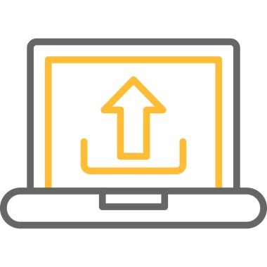 Dizüstü bilgisayar simgesi vektör çizimi