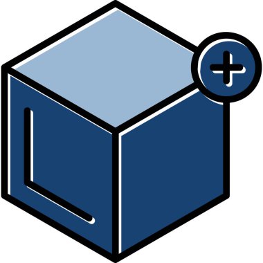 Küp. Web simgesi basit illüstrasyon