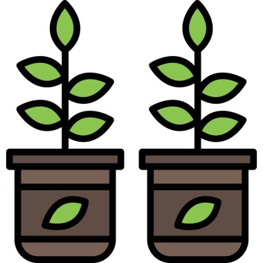 Bitkiler. Web simgesi basit illüstrasyon