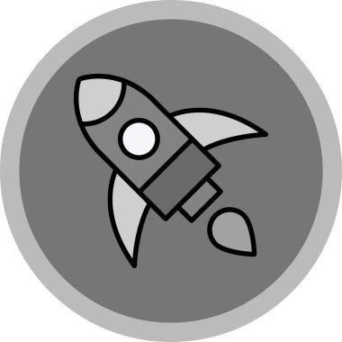 Roket. Web simgesi vektör illüstrasyonu