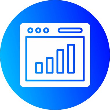 Mavi ve beyaz bir ikonun vektör illüstrasyonu