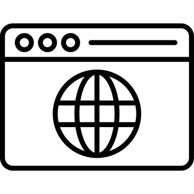 tarayıcı web simgesi, basit vektör illüstrasyonu