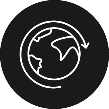 Oklu toprak küresi ikonu. Web için Dünya Gezegeni Dünya vektör simgesinin basit gösterimi