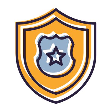 Kalkan güvenlik vektör çizimi yıldızlı kalkan