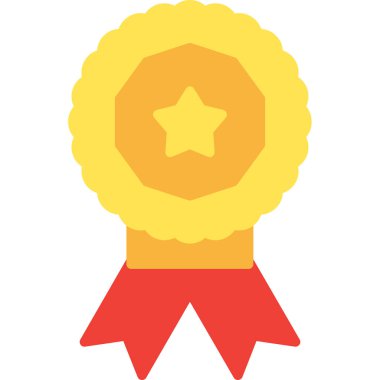 ödül düz renkli vektör simgesi