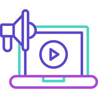 Video oynatıcı simgesinin vektör illüstrasyonu