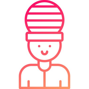 Şapka simgesi olan insanın vektör illüstrasyonu