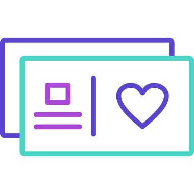 Kalp ikonu vektör illüstrasyonu