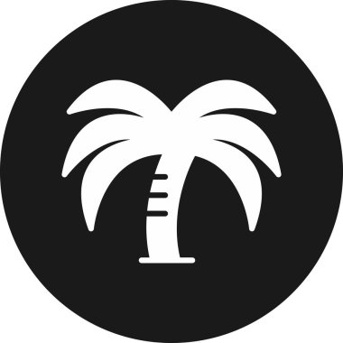 Moda Biçimli Palmiye Ağacı Simgesi İzole Arkaplan