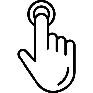 El hareketi simgesi, vektör çizimi izole edildi