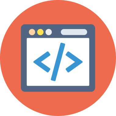 İnternet kodlaması. Web simgesi vektör illüstrasyonu