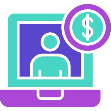 Çevrimiçi Para. Basit illüstrasyon