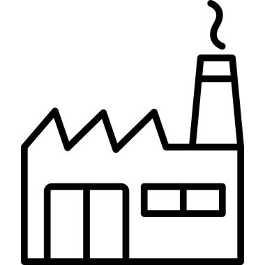 Fabrika ikonu. Web için fabrika vektör simgelerinin basit illüstrasyonu