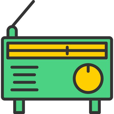 radyo web simgesi basit vektör illüstrasyonu