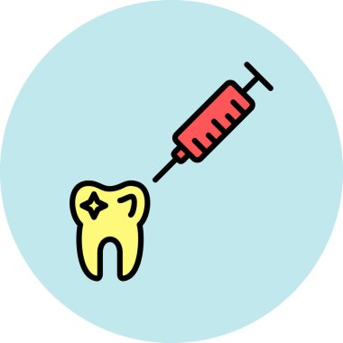 Vektör çizimi. Diş yassı tasarım simgesi