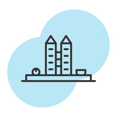 Şehir renkli vektör simgesi.