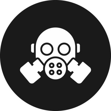 gaz maskesi simgesi beyaz arkaplanda izole edilmiş basit bir şekilde. gaz sembolü çizimi