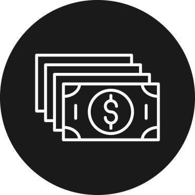 Para simgesi, vektör çizim