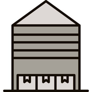 Bina. Web simgesi basit illüstrasyon